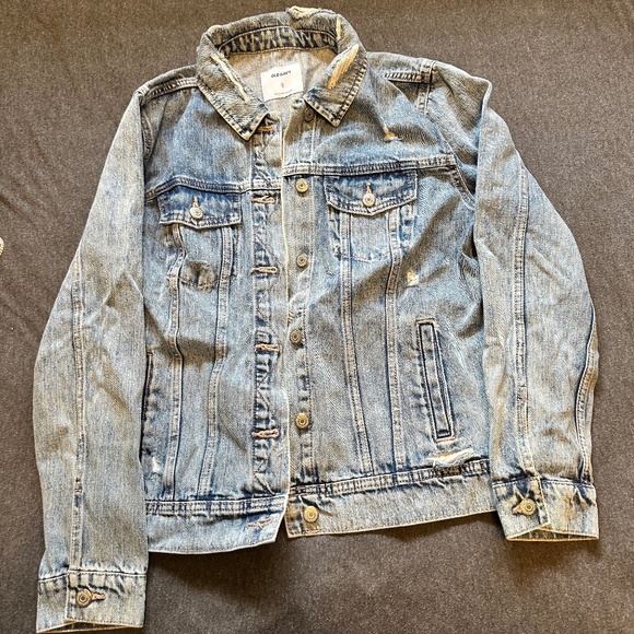 Old Navy Distressed Denim Jacket - Picture 1 of 9